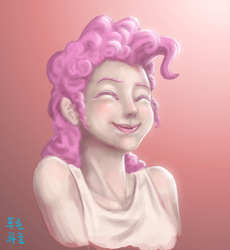 Size: 1747x1899 | Tagged: safe, artist:mrs1989, pinkie pie, human, g4, eyes closed, female, happy, humanized, solo