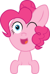 Size: 263x391 | Tagged: safe, artist:derpiluv, pinkie pie, g4, breaking the fourth wall, female, simple background, solo, transparent background, wink