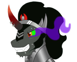 Size: 999x799 | Tagged: safe, artist:mylittleponbees, king sombra, g4, male, nails, piercing, solo