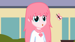 Size: 1022x573 | Tagged: safe, artist:mixermike622, oc, oc only, oc:fluffle puff, butterfly, human, g4, humanized, solo