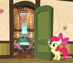 Size: 425x363 | Tagged: safe, apple bloom, g4, somepony to watch over me, apple closet, door, female, meme, solo, tardis