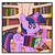 Size: 325x326 | Tagged: safe, artist:gx, twilight sparkle, alicorn, pony, g4, book, female, horsepower, magic, mare, solo, twilight sparkle (alicorn)