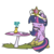 Size: 799x800 | Tagged: safe, artist:freakization, twilight sparkle, alicorn, pony, g4, big crown thingy, blush sticker, blushing, chibi, crown, cute, drinking, element of magic, eyes closed, female, flower, grass, hay, hoof hold, mare, mushroom, plate, princess, simple background, sitting, smiling, solo, table, tea, teacup, transparent background, twiabetes, twilight sparkle (alicorn), vase