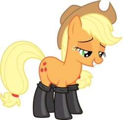 Size: 6123x6000 | Tagged: safe, artist:dasprid, applejack, g4, somepony to watch over me, absurd resolution, bedroom eyes, female, fireproof boots, simple background, solo, transparent background, vector