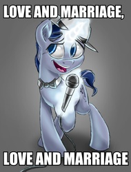 Size: 455x600 | Tagged: safe, artist:drizziedoodles, pony, frank sinatra, image macro, married with children, meme, ponified, singing, solo