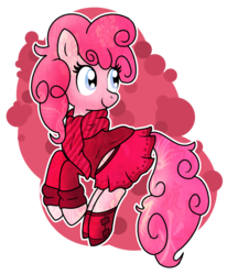 Size: 956x1160 | Tagged: safe, artist:ixamxnoxgood, pinkie pie, g4, boots, clothes, female, scarf, skirt, solo, sweater