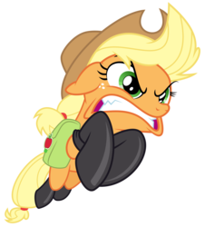 Size: 6000x6636 | Tagged: safe, artist:masem, applejack, g4, somepony to watch over me, .svg available, absurd resolution, badass, female, fireproof boots, jumping, saddle bag, simple background, solo, transparent background, vector