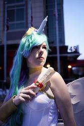 Size: 640x960 | Tagged: safe, artist:mintyblitzz, princess celestia, human, g4, cosplay, female, friendship report, irl, irl human, photo, solo