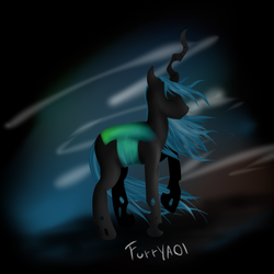 Size: 800x800 | Tagged: safe, artist:scouthiro, queen chrysalis, changeling, g4, 30 minute art challenge, king metamorphosis, rule 63, solo