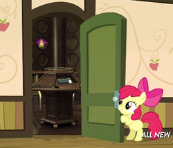 Size: 425x363 | Tagged: safe, apple bloom, g4, my little pony: friendship is magic, somepony to watch over me, apple closet, doctor who, door, exploitable meme, meme, tardis