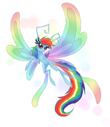 Size: 525x602 | Tagged: safe, artist:kaizerin, rainbow dash, breezie, g4, belly, breeziefied, female, long legs, long tail, rainbow breez, simple background, slender, solo, species swap, tail, thin, transparent background