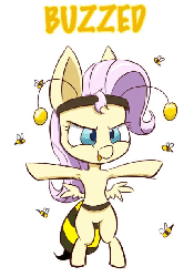 Size: 432x614 | Tagged: safe, artist:heir-of-rick, fluttershy, bee, g4, it ain't easy being breezies, animal costume, animated, bee costume, clothes, costume, female, flutterbee, solo