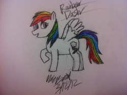 Size: 2592x1936 | Tagged: safe, artist:rainbow-pastel, rainbow dash, g4, female, solo, traditional art