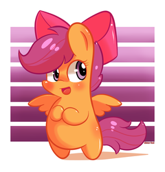 Size: 2400x2500 | Tagged: safe, artist:mister-yaoi, scootaloo, pony, g4, somepony to watch over me, bipedal, bow, chibi, cute, cutealoo, female, high res, solo, style emulation