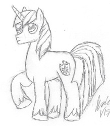Size: 706x811 | Tagged: safe, artist:rainbow-pastel, shining armor, g4, male, monochrome, solo, traditional art