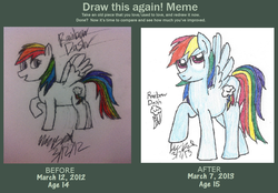 Size: 1148x799 | Tagged: safe, artist:rainbow-pastel, rainbow dash, g4, traditional art