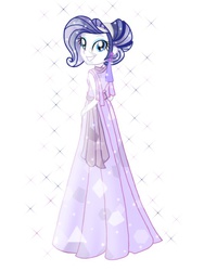 Size: 720x960 | Tagged: safe, artist:colorpalette-art, rarity, equestria girls, g4, beautiful, clothes, crystallized, dress, female, grin, happy, looking back, smiling, solo