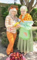 Size: 1640x2610 | Tagged: safe, artist:naomi-daos, applejack, granny smith, human, g4, cosplay, irl, irl human, photo