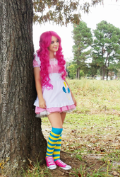 Size: 1024x1509 | Tagged: safe, artist:jovialharlequin, pinkie pie, human, g4, cosplay, irl, irl human, photo, solo