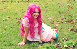 Size: 1024x657 | Tagged: safe, artist:jovialharlequin, pinkie pie, human, g4, cosplay, irl, irl human, photo, solo