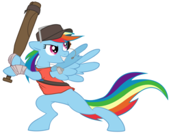 Size: 977x757 | Tagged: safe, artist:idontknow350, rainbow dash, g4, crossover, female, scout (tf2), solo, team fortress 2