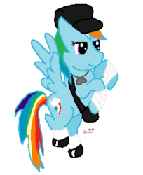 Size: 283x346 | Tagged: safe, artist:mochifairy, rainbow dash, g4, crossover, female, scout (tf2), solo, team fortress 2