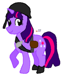 Size: 258x310 | Tagged: safe, artist:mochifairy, twilight sparkle, g4, crossover, female, soldier, soldier (tf2), solo, team fortress 2
