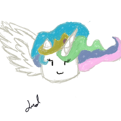 Size: 500x500 | Tagged: safe, artist:mochifairy, princess celestia, g4, crown, cute, cutelestia, female, horn, jewelry, marshmallow, regalia, solo, wat, wings