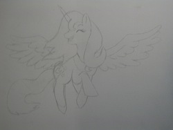 Size: 3264x2448 | Tagged: safe, artist:mochifairy, princess luna, g4, female, high res, monochrome, solo, traditional art