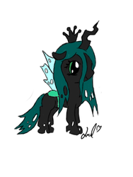 Size: 453x604 | Tagged: safe, artist:mochifairy, queen chrysalis, changeling, changeling queen, g4, female, solo