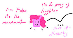 Size: 502x267 | Tagged: safe, artist:mochifairy, pinkie pie, g4, female, marshmallow, solo