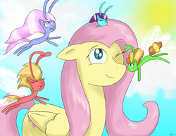 Size: 2475x1913 | Tagged: safe, artist:mlj-lucarias, fluttershy, breezie, g4