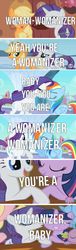 Size: 808x2668 | Tagged: safe, applejack, rainbow dash, rarity, twilight sparkle, g4, britney spears, meme, song reference, womanizer (song)