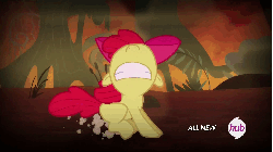 Size: 1920x1080 | Tagged: safe, screencap, apple bloom, g4, somepony to watch over me, animated, female, hub logo, solo