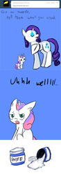 Size: 680x1940 | Tagged: safe, artist:moonblizzard, rarity, sweetie belle, g4, ask, rarity answers, tumblr