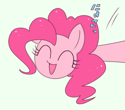 Size: 476x419 | Tagged: safe, artist:nmnkgskds, pinkie pie, g4, female, japanese, pixiv, smiling, solo