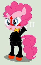 Size: 711x1124 | Tagged: safe, artist:ponylover5, pinkie pie, don't hug me i'm scared, female, solo, tony the talking clock, xk-class end-of-the-world scenario