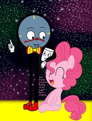 Size: 780x1025 | Tagged: safe, artist:ponylover5, pinkie pie, g4, don't hug me i'm scared, notepad (dhmis), tony the talking clock