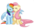 Size: 900x758 | Tagged: safe, artist:cielaart, fluttershy, rainbow dash, g4, eyes closed, female, lesbian, ship:flutterdash, shipping