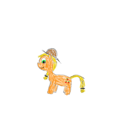 Size: 1080x1080 | Tagged: safe, artist:frankkienl, applejack, g4, drawing, female, hat, simple background, solo