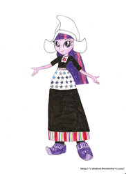 Size: 762x1048 | Tagged: safe, artist:robukun, twilight sparkle, equestria girls, g4, dutch, dutch cap, female, hat, netherlands, solo, traditional art