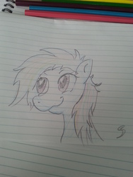 Size: 2448x3264 | Tagged: artist needed, safe, rainbow dash, g4, female, high res, smiling, solo, traditional art