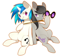 Size: 1000x893 | Tagged: safe, artist:sion, dj pon-3, octavia melody, vinyl scratch, g4, female, lesbian, ship:scratchtavia, shipping