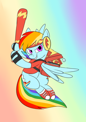 Size: 611x863 | Tagged: safe, artist:metal-kitty, rainbow dash, g4, crossover, female, rainbow scout, scout (tf2), solo, team fortress 2