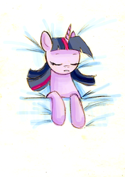 Size: 600x850 | Tagged: dead source, safe, artist:foxinshadow, twilight sparkle, ask friendly twilight, g4, ask, bed, female, sleeping, solo, tumblr