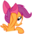 Size: 6000x6465 | Tagged: safe, artist:byteslice, scootaloo, pegasus, pony, g4, my little pony: friendship is magic, somepony to watch over me, absurd resolution, apple bloom's bow, bow, cute, cutealoo, female, filly, foal, gritted teeth, hair bow, looking up, raised hoof, simple background, smiling, solo, spread wings, teeth, transparent background, vector, wings