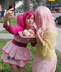 Size: 824x983 | Tagged: safe, artist:spwinkles, fluttershy, pinkie pie, human, g4, cosplay, irl, irl human, photo