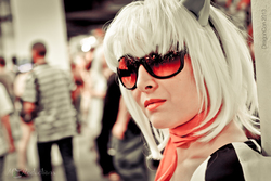 Size: 1245x830 | Tagged: safe, artist:10thmuse, photo finish, human, g4, 2013, convention, cosplay, dragon con, irl, irl human, photo, sunglasses