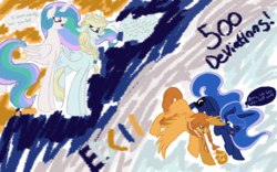 Size: 1280x800 | Tagged: safe, artist:soundwave1000, princess celestia, princess luna, g4, alicornified, anna, elsa, frozen (movie), ponified