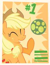 Size: 927x1200 | Tagged: safe, artist:pixelkitties, applejack, g4, leap of faith, #1, applejack approved, applejack loves chaurus eggs, chaurus, endorsement, eyes closed, female, poster, skyrim, solo, the elder scrolls